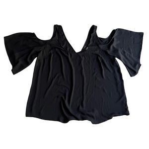 Torrid Black Cold Shoulder Sheer Top Size 3